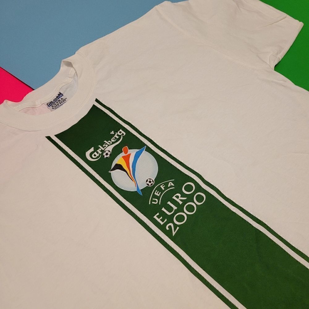 Vintage y2k 2000 Euro UEFA white top tee tshirt